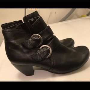 Size 6.5 black leather booties